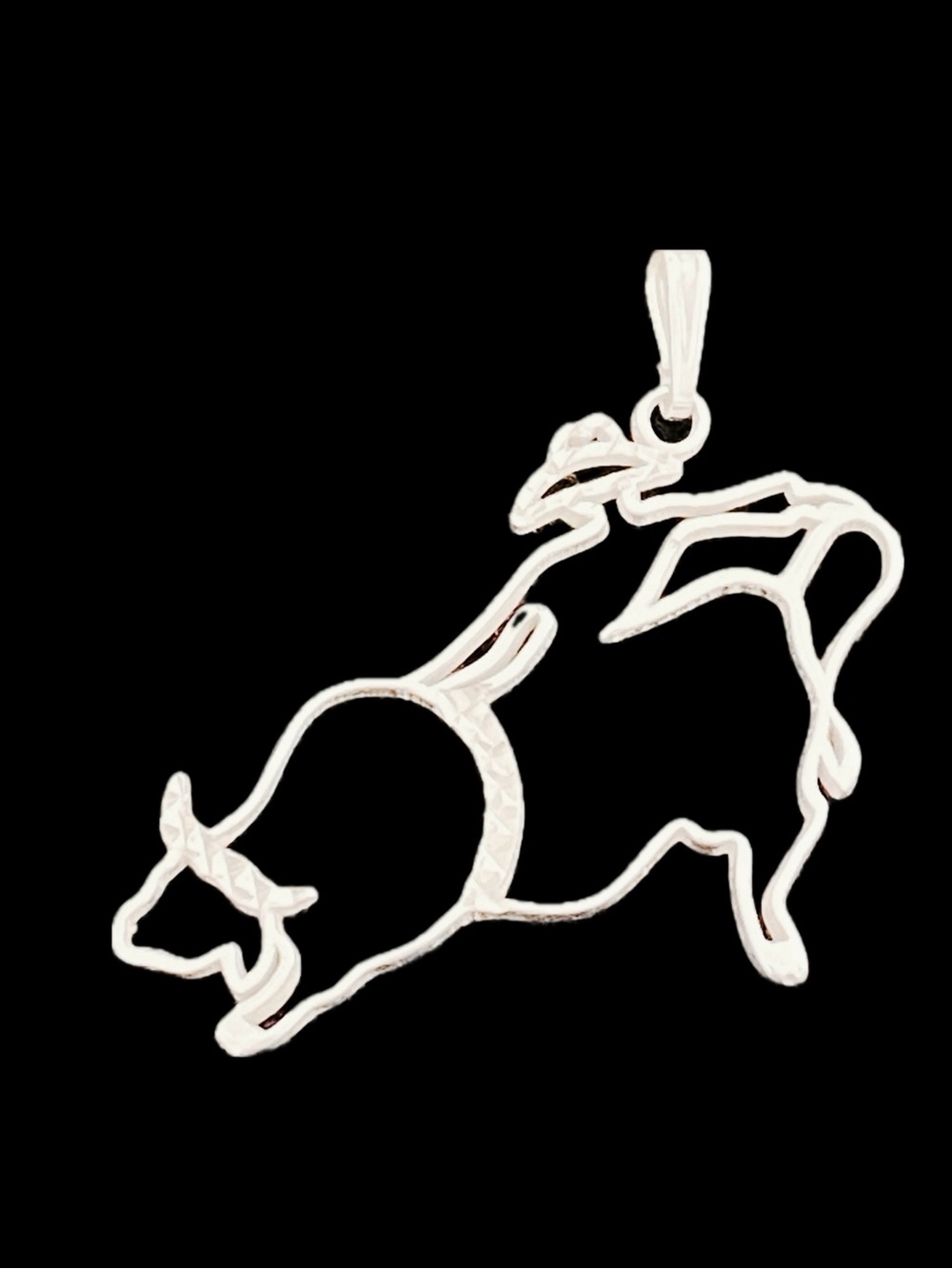 Vintage WJ Waldeck Johnson 925 Sterling Silver Bucking Bull Rodeo NWT Pendant